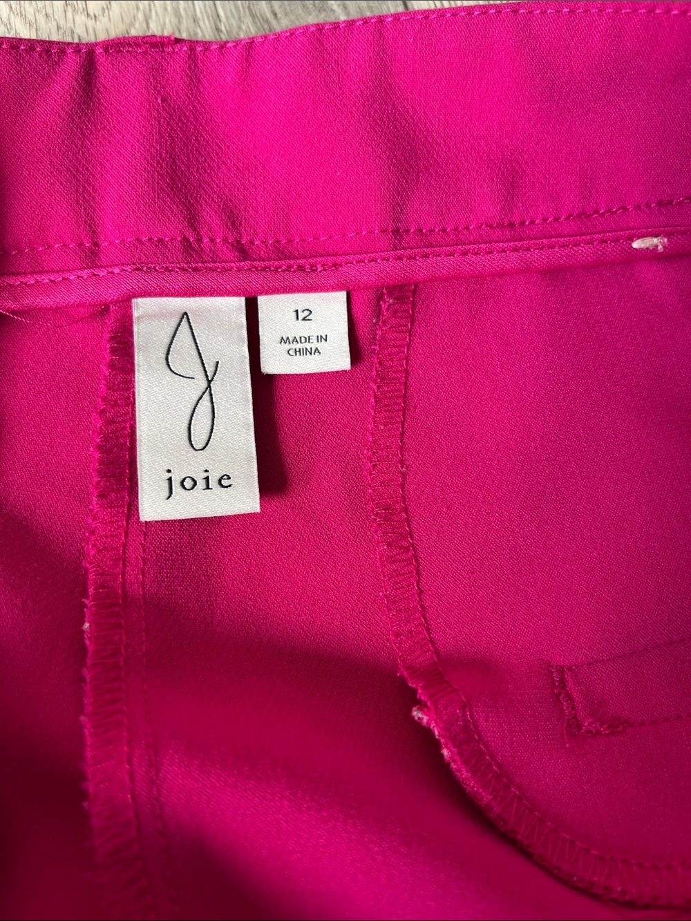 JOIE Pink Wide Straight Leg Trousers High Waisted Tailored Pants Size 12 - Picture 5 of 7
